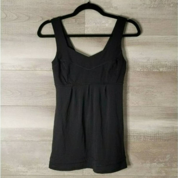 Lululemon Run Tame Me Tank Top Black Cinch Waist Athletic Workout Top Size 4 - Picture 2 of 5